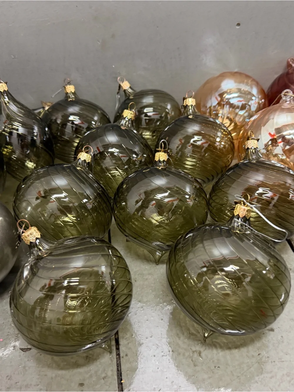 Vintage Hand Blown Glass Christmas Ornaments Large Mixed Lot Teardrop Balls